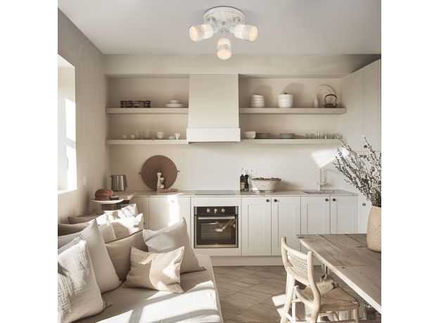 Потолочный светильник с поворотными плафонами 20026/3 белый с золотом