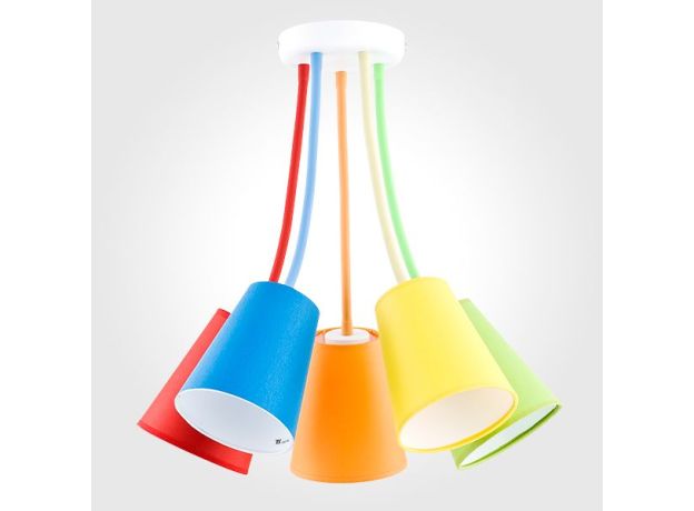 Потолочная люстра с разноцветными плафонами 2107 Wire Colour