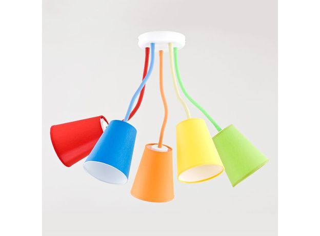 Потолочная люстра с разноцветными плафонами 2107 Wire Colour