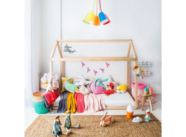 Потолочная люстра с разноцветными плафонами 2107 Wire Colour