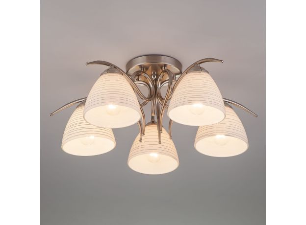 Потолочный светильник со стеклянными плафонами 30121/5 сатин-никель