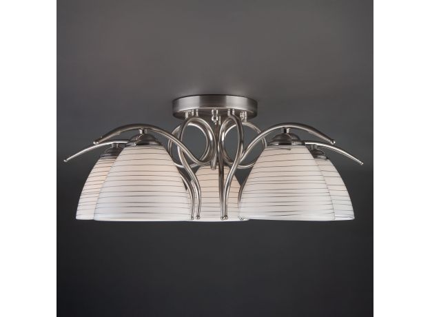 Потолочный светильник со стеклянными плафонами 30121/5 сатин-никель