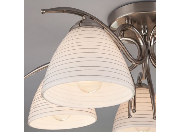 Потолочный светильник со стеклянными плафонами 30121/5 сатин-никель