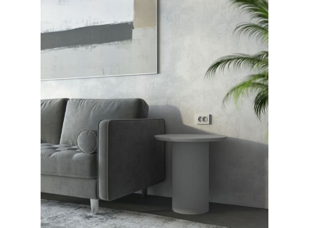 Розетка двойная с заземлением (Hammaer серебряный) W1272006