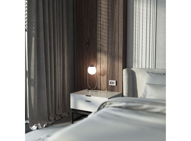 Розетка двойная с заземлением (Hammaer серебряный) W1272006