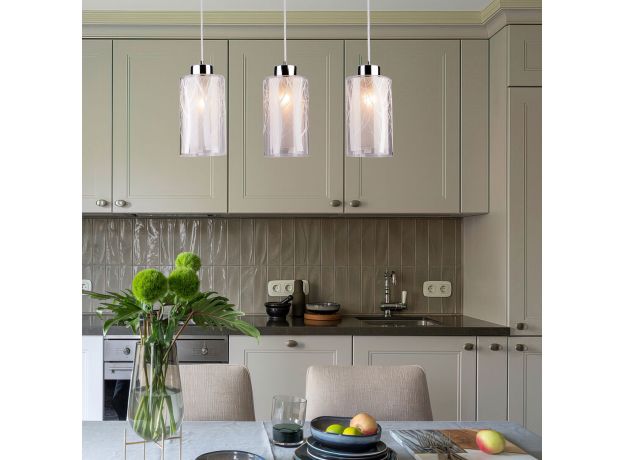 Светильник на подвесе с плафонами 50001/3 хром