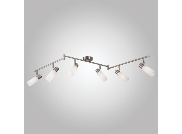 Светильник потолочный с белыми плафонами 20043/6 сатин-никель