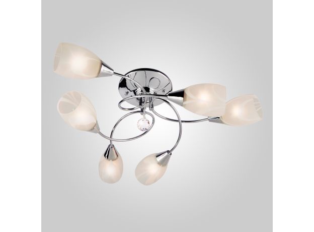 Светильник потолочный с белыми плафонами 2275/6 хром