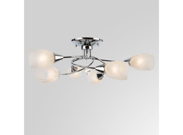 Светильник потолочный с белыми плафонами 2275/6 хром