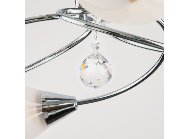 Светильник потолочный с белыми плафонами 2275/6 хром