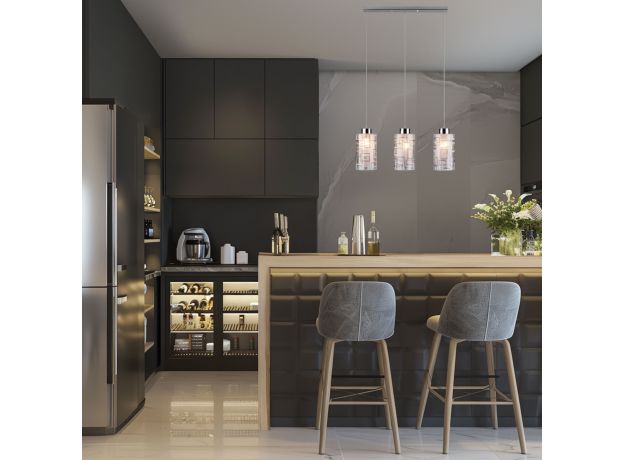 Светильник с тремя плафонами 50002/3 хром