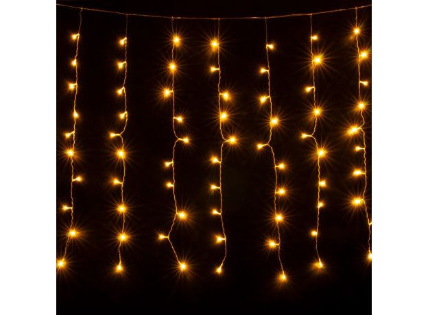 Светодиодная гирлянда занавес теплый белый 1,5*1м IP20 200-001 теплый белый