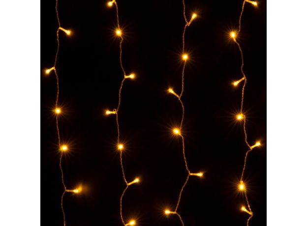 Светодиодная гирлянда занавес теплый белый 1,5*1м IP20 200-001 теплый белый