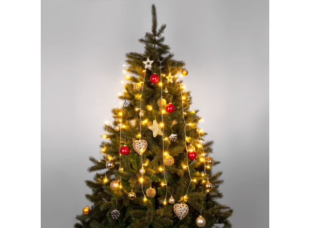 Светодиодная гирлянда занавес теплый белый 1,5*1м IP20 200-001 теплый белый