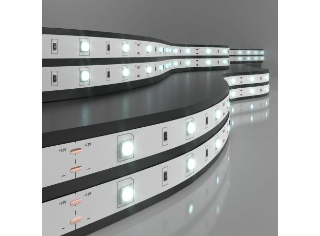 Светодиодная лента 12 В 7.2 Вт/м 30 Led/м 5050 IP20, холодный белый 6500К, 5 м Лента светодиодная 12V 7,2W 30Led 5050 IP20 холодный белый, 5м
