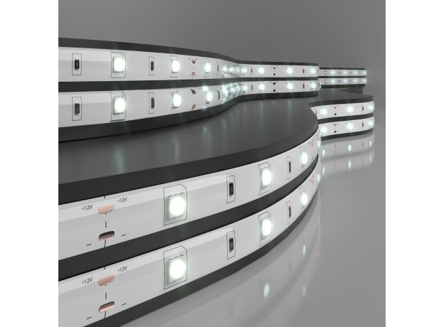 Светодиодная лента 12 В 7,2 Вт/м 30 Led/м 5050 IP65, холодный белый 6500К, 5 м Лента светодиодная 12V 7,2W 30Led 5050 IP65 холодный белый, 5м
