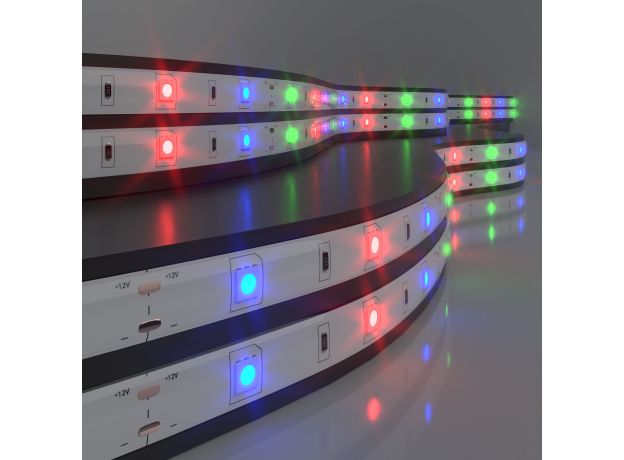Светодиодная лента 12 В 7,2 Вт/м 30 Led/м 5050 IP65, мультиколор, 5 м Лента светодиодная 12V 7,2W 30Led 5050 IP65 RGB, 5м
