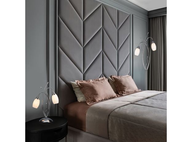 Торшер со стеклянными плафонами 22080/2F хром