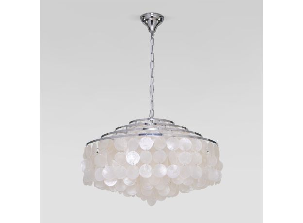 Умная люстра с перламутром 3535/6 хром / перламутр