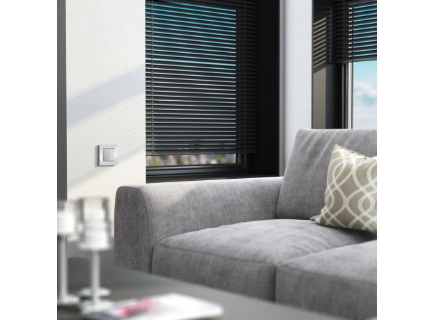 Выключатель двухклавишный с самовозвратом серебряный W1122406