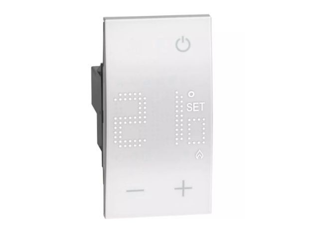 Терморегулятор/термостат цифровой с дисплеем для воздуха 230В 5(2)А 2 модуля Bticino Living Now Цвет Белый KW4441