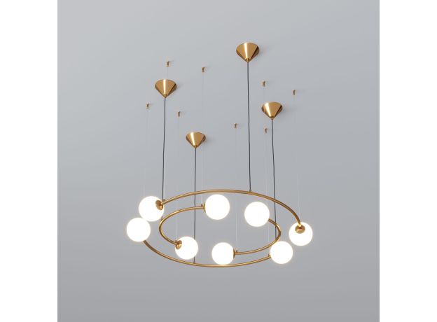 Подвесной светильник со стеклянными плафонами 359/8 латунь