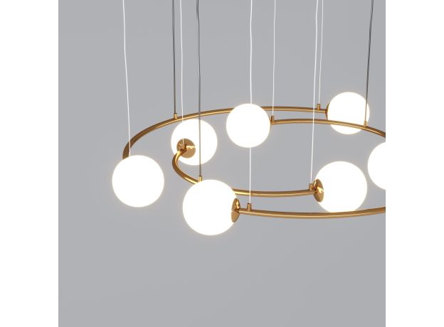 Подвесной светильник со стеклянными плафонами 359/8 латунь