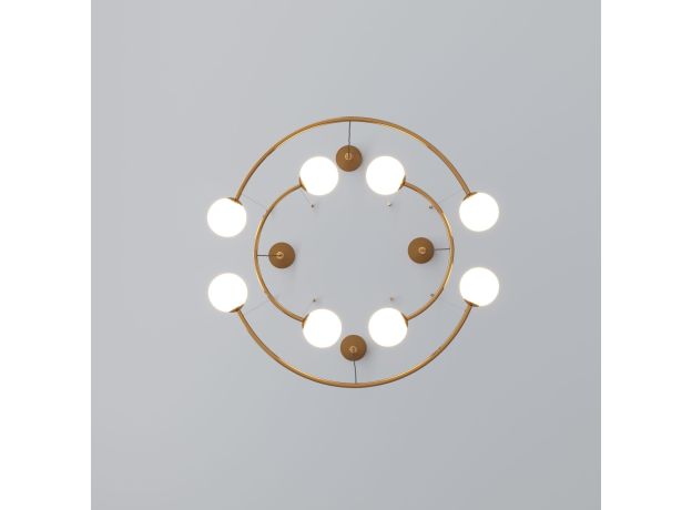 Подвесной светильник со стеклянными плафонами 359/8 латунь