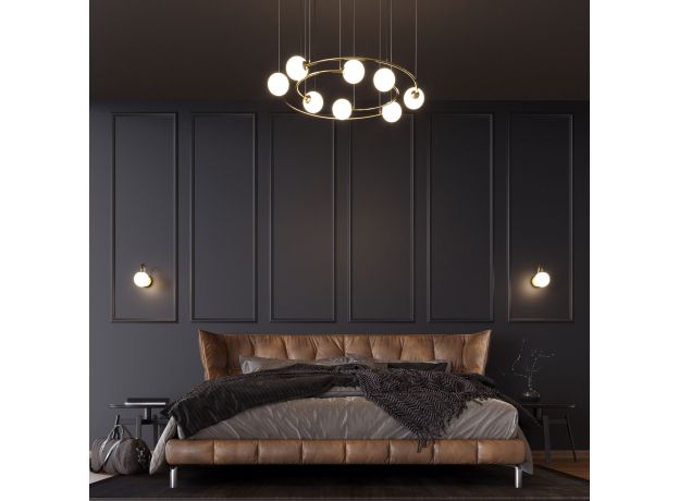 Подвесной светильник со стеклянными плафонами 359/8 латунь