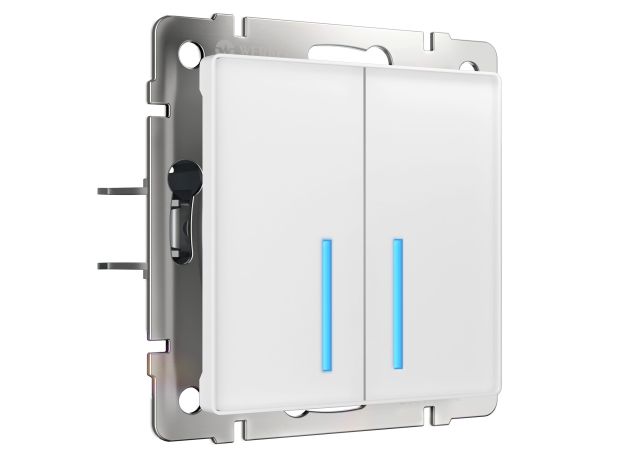Сенсорный выключатель двухклавишный с подсветкой 1000 Вт белый W4520001