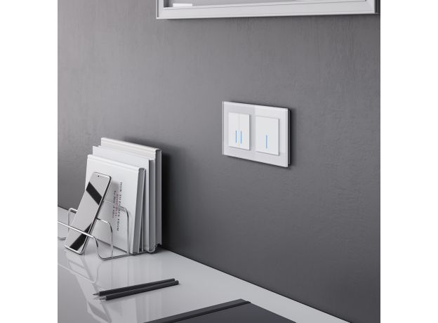 Сенсорный выключатель двухклавишный с подсветкой 1000 Вт белый W4520001