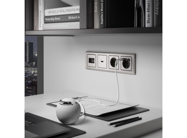 W1196002/ Накладка для розетки HDMI (глянцевый никель) W1196002