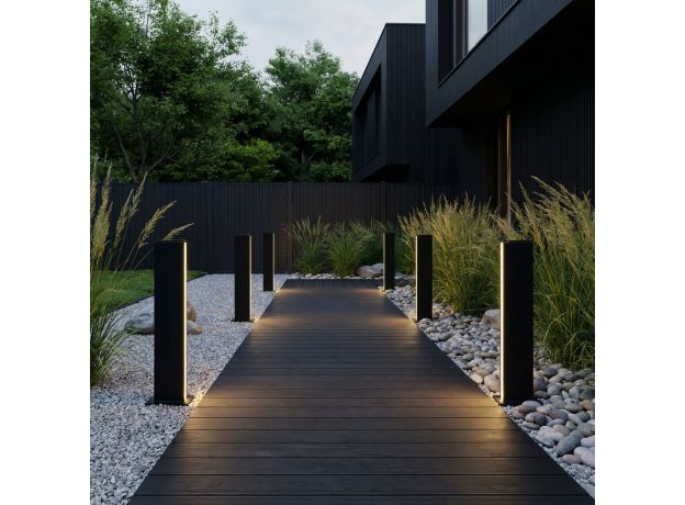 Ландшафтный светильник уличный Flat 3000K чёрный 1538 TECHNO LED черный