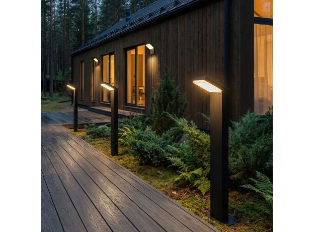 Ландшафтный уличный светильник Sensor 3000K Чёрный IP54 1542 TECHNO LED черный