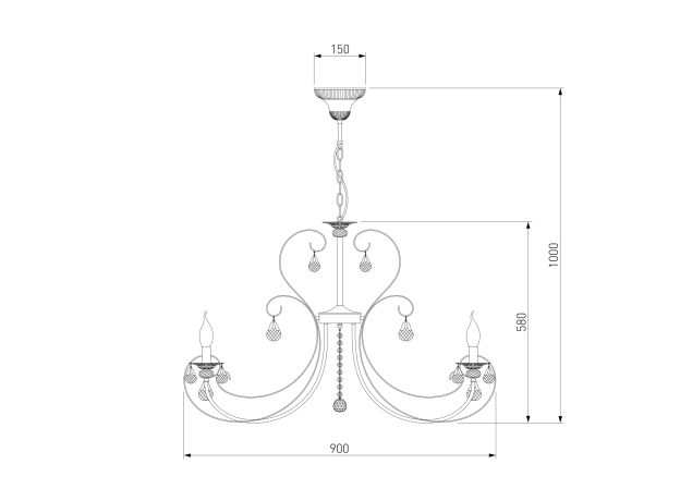 Люстра с хрустальным декором 3305/12