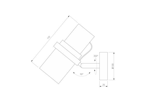 Настенный светильник с поворотным механизмом 503111 черный