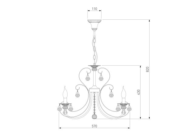 Подвесная люстра с хрусталем 3305/5