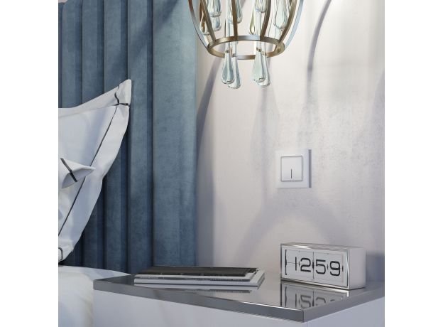 Сенсорный выключатель одноклавишный с подсветкой 1000 Вт (белый) W4510001