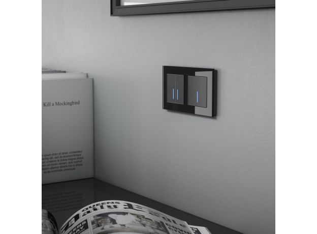 Сенсорный выключатель одноклавишный с подсветкой черный W4510108