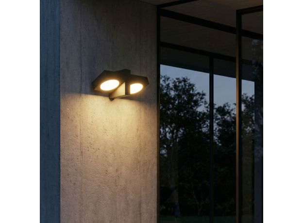 Уличный настенный поворотный светильник Twin 3000K черный 35170/D черный