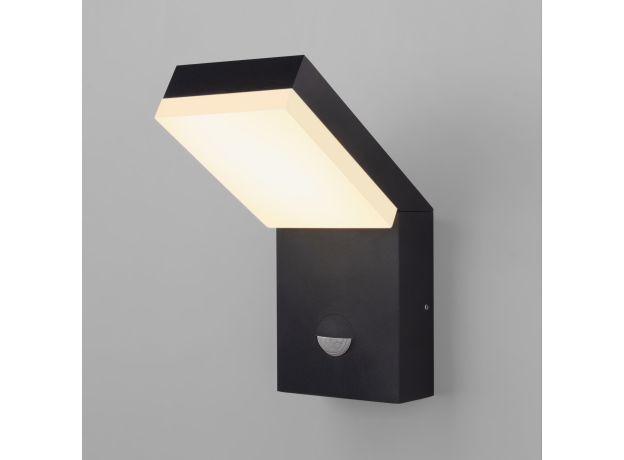 Уличный настенный светильник с датчиком движения Sensor 3000K IP54 1541 TECHNO LED черный