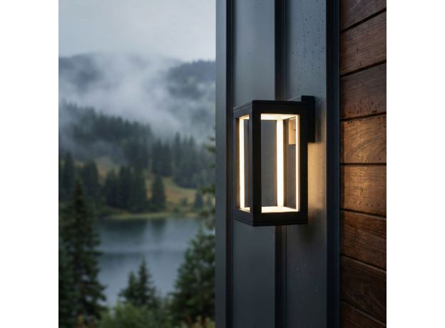 Уличный настенный светодиодный светильник Frame 3000K чёрный 1527 TECHNO LED черный