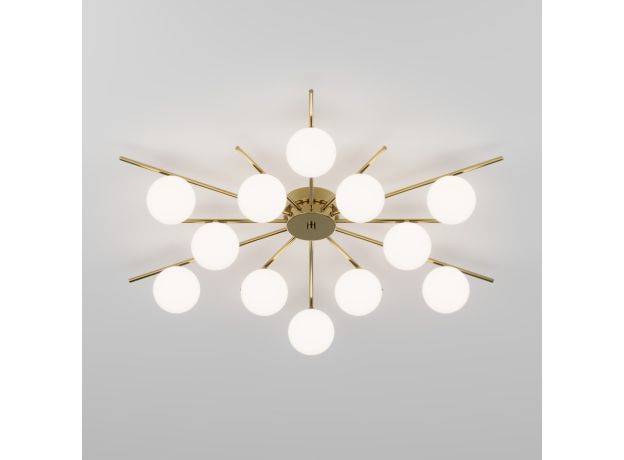 Умный потолочный светильник со стеклянными плафонами под лампочку G9 302001/12 латунь Smart