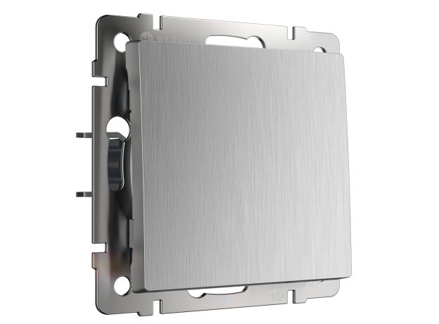 W1110009/ Выключатель одноклавишный (cеребряный рифленый) W1110009