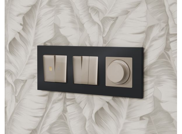 AP3655 Лицевая панель ALFA (Серо-бежевый матовый) для светорегулятора универсального QUANT