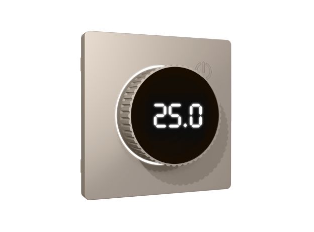 AP3658 Лицевая панель ALFA (Серо-бежевый матовый) для терморегулятора теплого пола с цифровым дисплеем QUANT