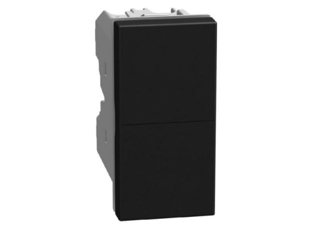 Bticino Light Now - двойная кнопка для штор NO+NO 1 модуль, цвет черный - YD4036