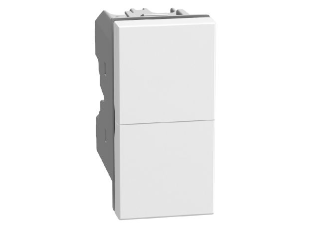 Bticino Light Now - двойная кнопка для штор NO+NO 1 модуль, цвет белый - YW4036