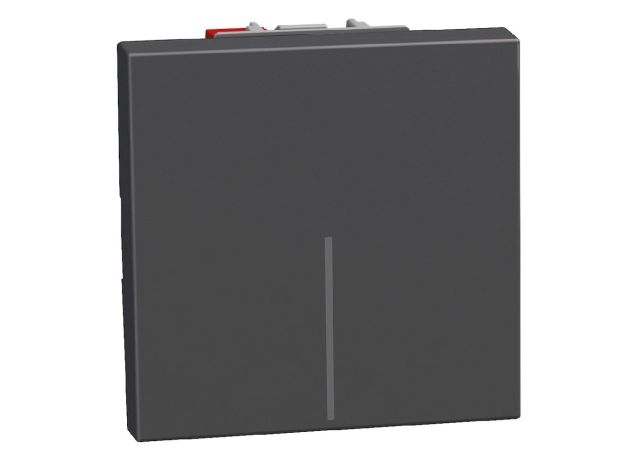 Bticino Light Now - выключатель кнопка NO Rocker 2 модуля, цвет черный - YD4005M2A
