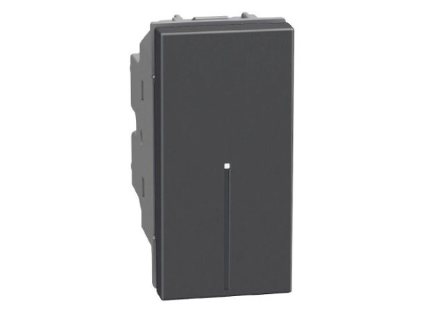Bticino Light Now - выключатель кнопка NO Axial 1 модуль, цвет черный - YD4055A
